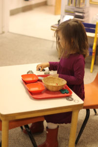 Toddler girl sorting Toddler girl sorting