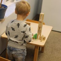 Toddler boy with blocks
