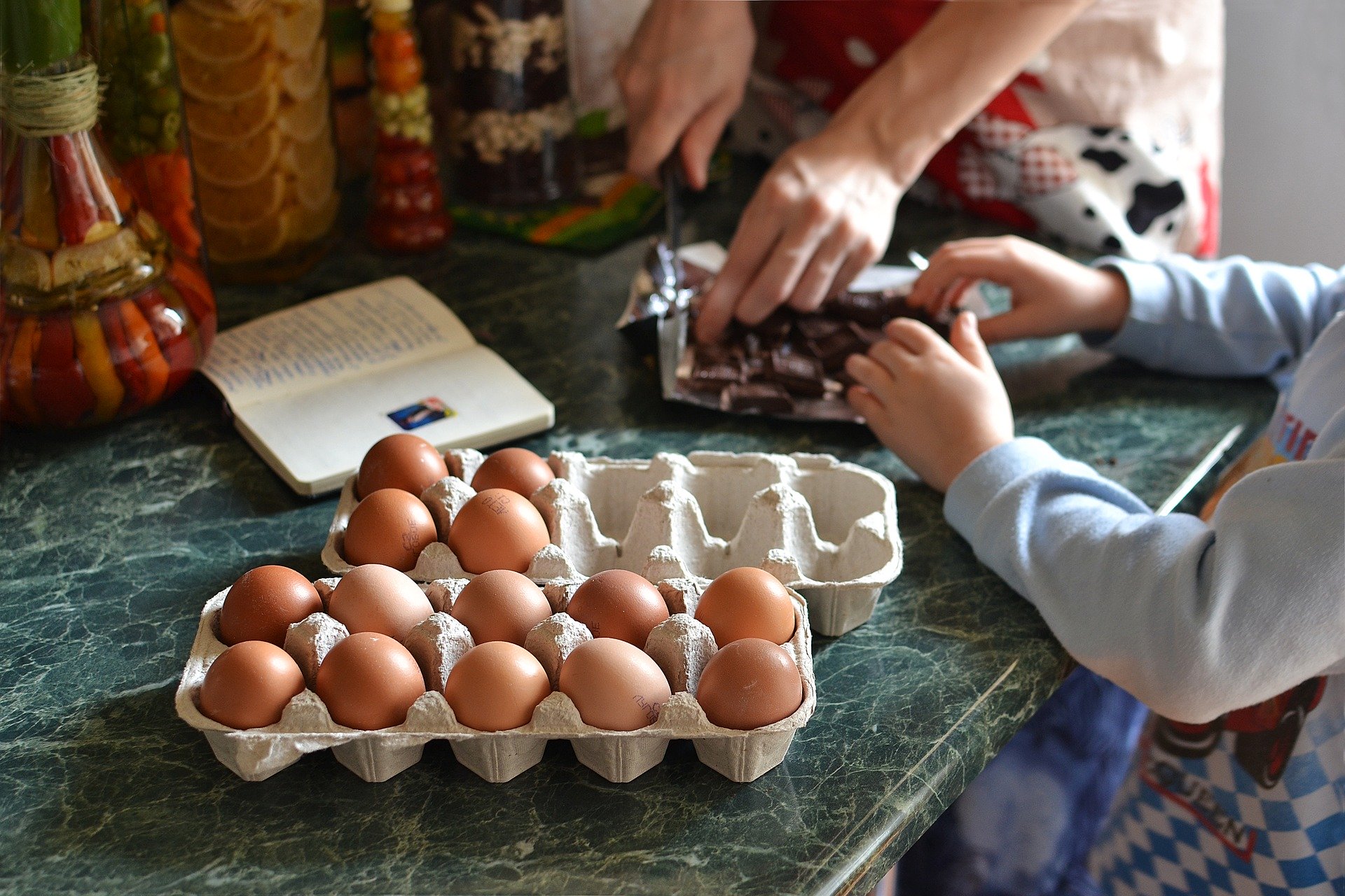 Child helping in the kitchen