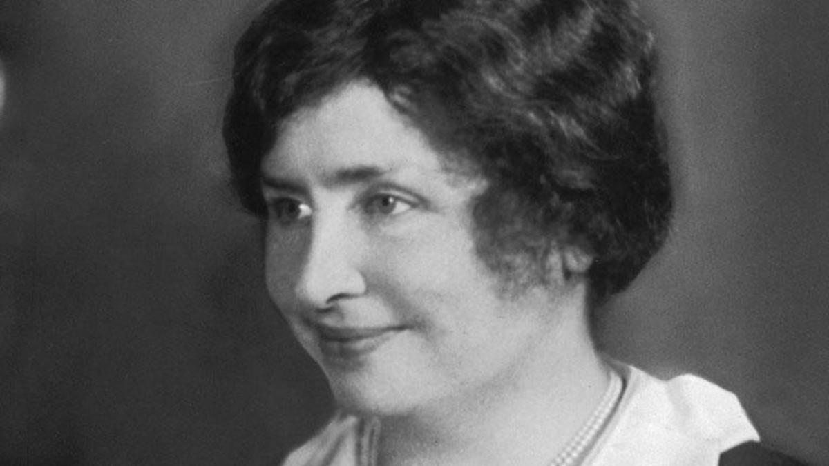 A portrait of Helen Keller smiling