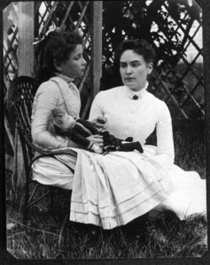 A photo of Helen Keller and her teacher, Anne Sullivan